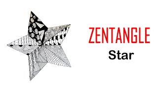 How to draw a zentangle star pattern / ZENTANGLE STAR