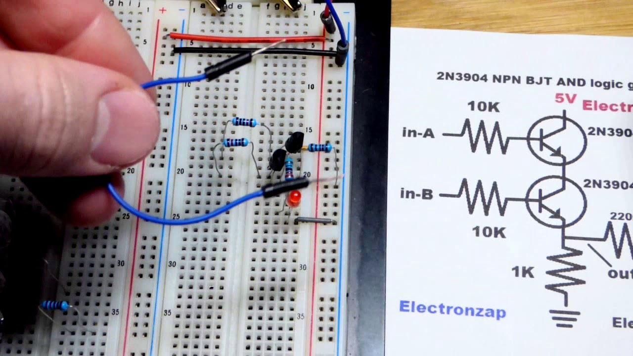 NPN BJT Based AND Logic Gate Using 2N3904 Bipolar Junction Transistors ...