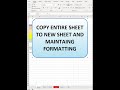Copy sheet and keep fonts, formatting, and formulas