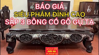 BÁO GIÁ SIÊU PHẨM ĐỈNH CAO SẬP 3 BÔNG CỔ GỖ GỤ TA QUẢNG BÌNH VÂN GÂN NHƯ TRẮC. HOTLINE:0978404214