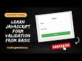 JavaScript Form Validation For Basic | Learn JavaScript | JavaScript Tutorial For Beginner #coding