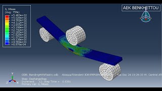 3 points bending test using Abaqus : elastic plastic analysis with unloading