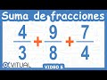 💥 Suma de 3 FRACCIONES IMPROPIAS