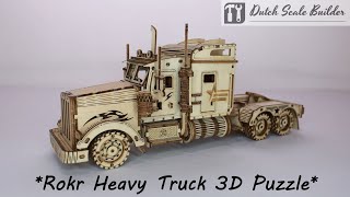ROKR Heavy Truck MC502 Robotime wooden 3D puzzle. Complete and fast forward movie