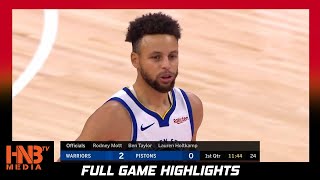 GS Warriors vs Detroit Pistons 12.29.20 Full Highlights
