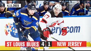 St  Louis Blues v New Jersey Devils 4-1 | Goals in the KHL match | NHL 2023-24