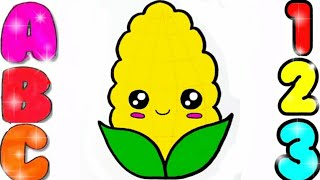 КАК НАРИСОВАТЬ КУКУРУЗА ДЛЯ ДЕТЕЙ / HOW TO DRAW A CORN FOR KIDS