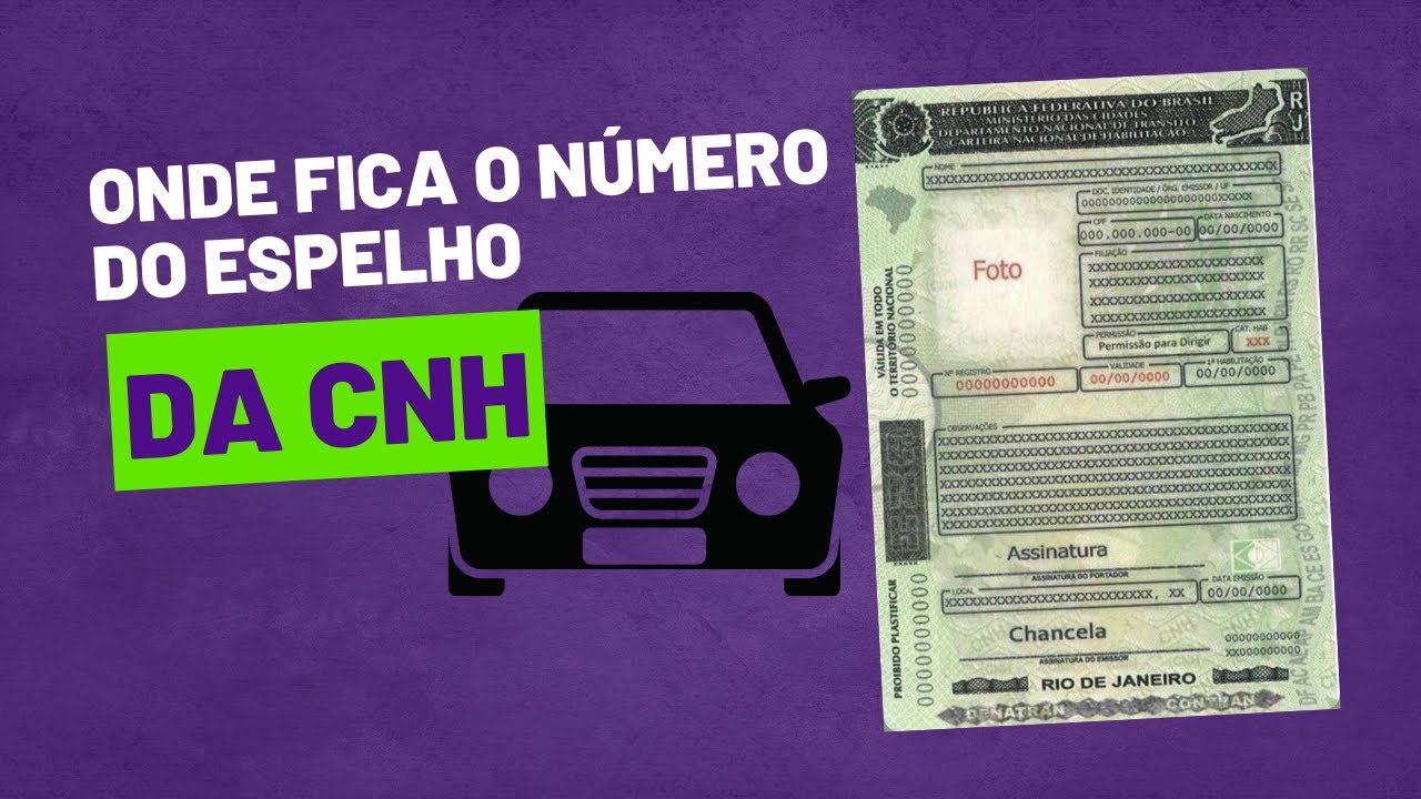 Onde Fica O NÚMERO DO ESPELHO DA CNH - YouTube