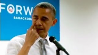 Barack Obama cries as he thanks campaign staff