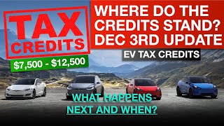 EV Tax Credits Update December 3rd, Where Are We and What Happens Next?