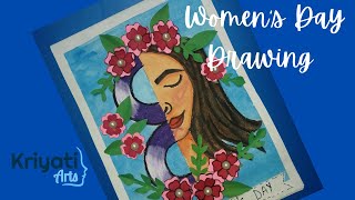 Happy women's Day Drawing|drawing for kids|8 march womens day|kids Drawing easy
