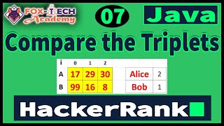 7. Compare the triplets | HackerRank | Coding | Competitive Programming | Java | Fox Tech Academy