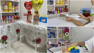 COMO COLOCAR FLOR DENTRO DO BALÃO BUBBLE SEM CORTAR | rosa dentro do balão dia dos namorados