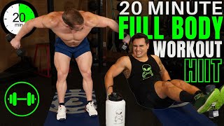 Intense 20 Minute At Home Workout with Dumbbells | Full Body HIIT!
