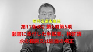 特許法逐条解説 第17条の2 第5項第6項 願書に添付した明細書、特許請求の範囲又は図面の補正