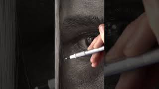 Adding hair to a realistic drawing #pencildrawing #hyperrealism #hyperrealisticart #drawinghair
