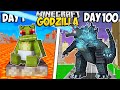 I Survived 100 Days as GODZILLA in Minecraft