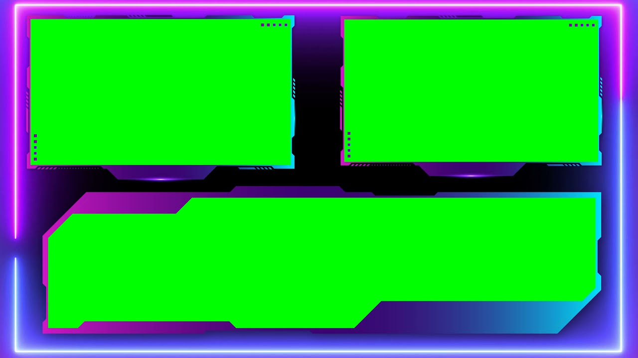 Green Screen Neon Frame, Border, Moldure, Chroma Key Frame,neon Border ...