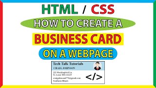 How To Create A Business Card On A Webpage Using HTML5 & CSS3 *2023* [ WEB DEVELOPMENT PROJECT ]