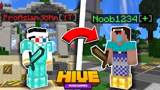 Becoming A NOOB on MOBILE in Hive Skywars… (Minecraft Bedrock)