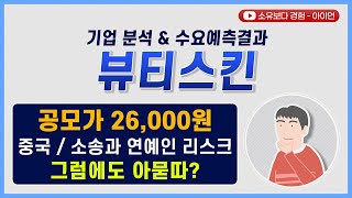 [수요예측결과/기업분석] 뷰티스킨 / 공모가 26,000원 중국, 소송과 연예인 리스크. 그럼에도 아묻따?