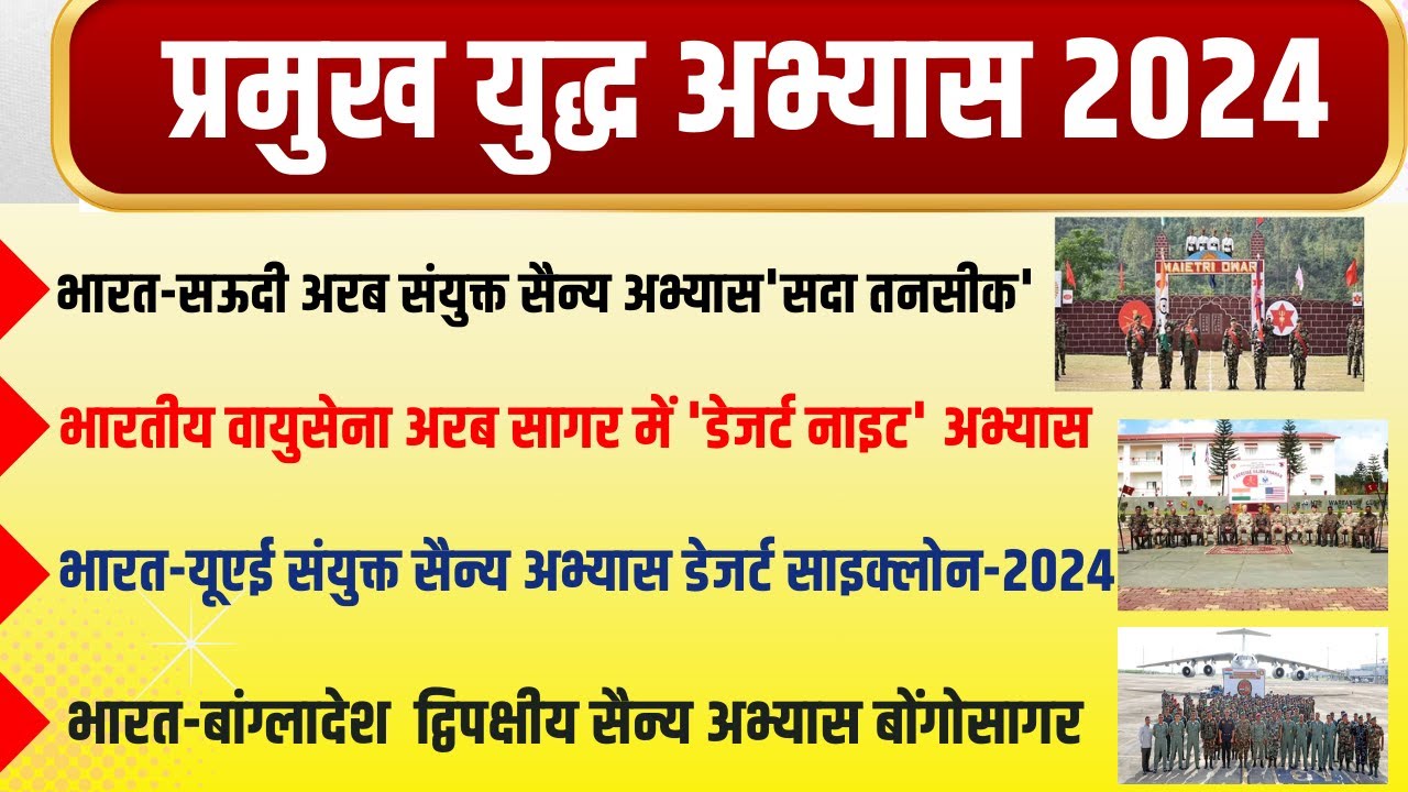 युद्ध अभ्यास 2024 | Military Exercise 2024 | Current Affairs | Sainya ...