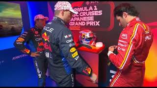F1 Cooldown Room With Max Verstappen , Sergio Perez - Carlos Sainz | 2024 Japanese Grand Prix #f1