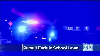 Early Morning Chase Ends In Sacramento School Lawn