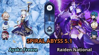 Ayaka Freeze & C3 Raiden National | Spiral Abyss 5.1 | Genshin Impact