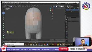 Membuat karakter Among Us dengan Blender (bag-1) Kuliah Desain Grafis Kendal