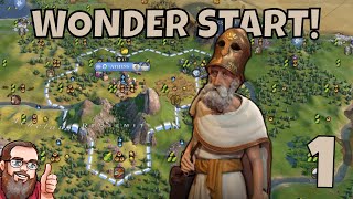 Civilization 6 - Wonder Start - Pericles on Yosemite! Civ 6 Greece Gameplay on Deity - Ep.1