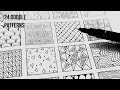 24 Easy Doodle Patterns Part 1 | Speed-Up ART • Zentangle