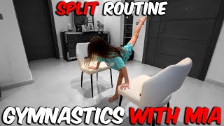 Split routine in gymnastics