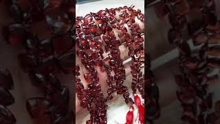 Natural Mozambique garnets faceted trillion shape briolettes natural Mozambique gemstone briolettet