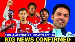 Just Now✅Arteta get huge Bukayo Saka and Gabriel Martinelli injury boost as return date revealed