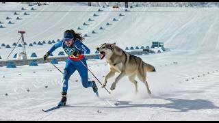 Runaway Dog interrupts race at Winter Olympics 2026 | Husky chases skier tesero