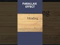 Parallax effect under 1 minute