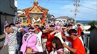 1422鴨川合同祭：大浦八雲神社の神輿が石見堂前でモミサシ　H29kam27