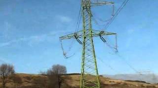 400 kV powerline in Bulgaria.Noise of electric power !