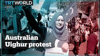 Australian Uighurs protest against the Chinese government
