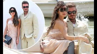 David Beckham caught grabbing wife Victoria's bottom as she goes braless in pink gown【News】