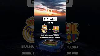 Piala Super Spanyol 2025|Real Madrid vs Barcelona~Awas Salah Jadwal #shorts #supercopa