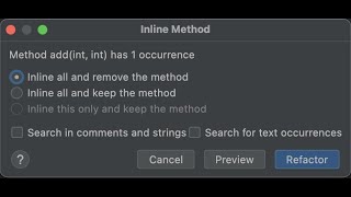 Inline Refactoring - Intellij