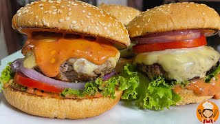 Beef Burger Recipe with Sauce | Beef Burger Recipe | how to make beef Burger patty at home