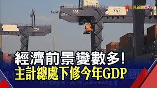 經濟變數多!主計總處下修今年GDP至3.76% 上調CPI\