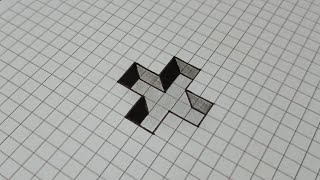 Trick art on paper - anamorphic illusion -  HOW TO 3D DRAW (VERY EASY) STEP BY STEP - FOR BEGINNERS