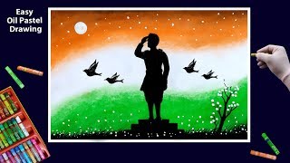 Republic Day Drawing by Oil Pastel step by step || Independence Day Drawing