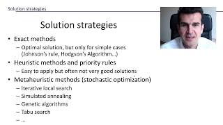 The scheduling problem (5/7). Different approaches to deal with scheduling problems
