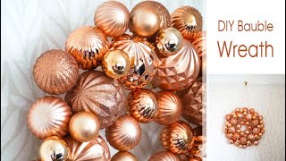 How to Make a BAUBLE WREATH ! | DIY Christmas Ornament Decor | Easy Wire Frame