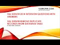 SQL Server 2014 Remove Duplicates From Database Table